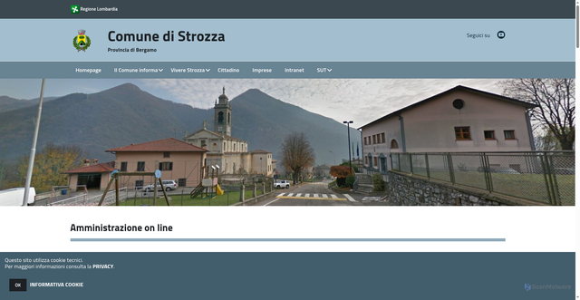 Security scan screenshot of https://www.comune.strozza.bg.it/hh/index.php