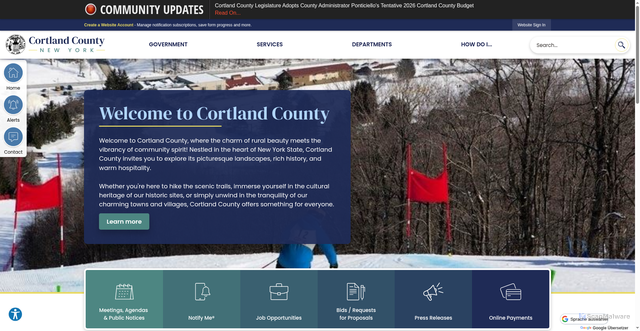 Security scan screenshot of https://cortlandcountyny.gov/