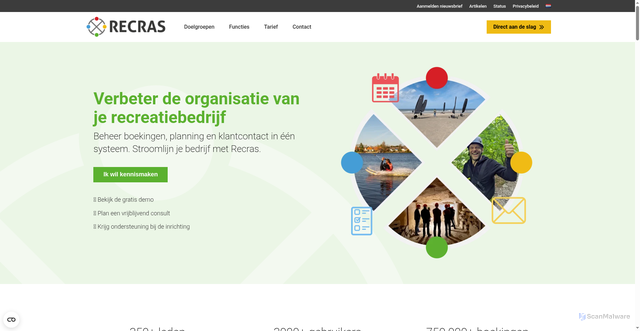 Security scan screenshot of https://recras.nl