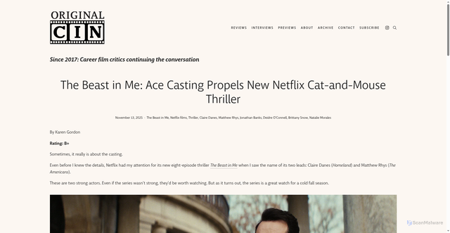 Security scan screenshot of https://www.original-cin.ca/posts/2025/11/13/the-beast-in-me-ace-casting-propels-new-netflix-cat-and-mouse-thriller