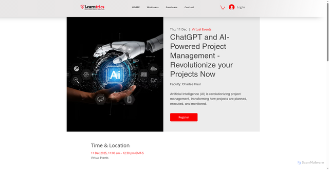 Security scan screenshot of https://www.learntricxs.com/event-details/chatgpt-and-ai-powered-project-management-revolutionize-your-projects-now