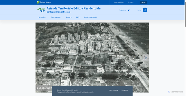 Security scan screenshot of https://www2.aterpescara.it/
