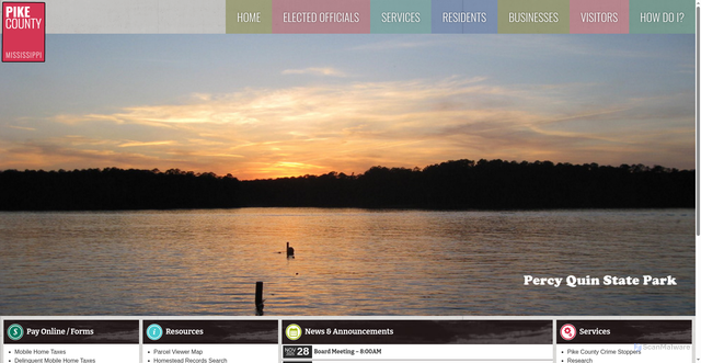 Security scan screenshot of https://www.co.pike.ms.us/