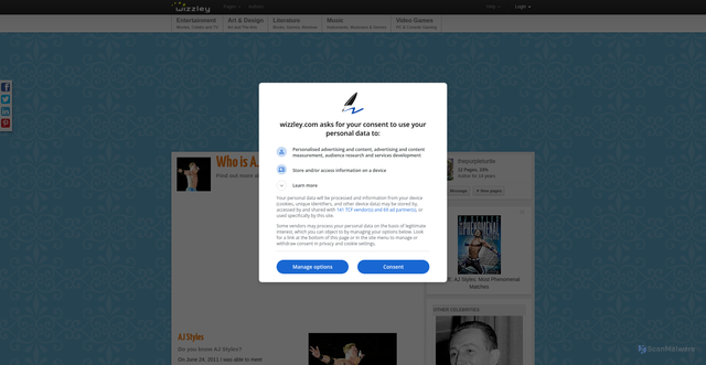 Security scan screenshot of https://wizzley.com/aj-styles/