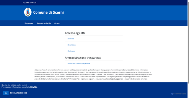 Security scan screenshot of https://www.comunediscerni.com/c069087/po/il-comune-informa.php?x=
