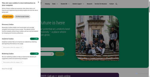 Security scan screenshot of https://www.roehampton.ac.uk/