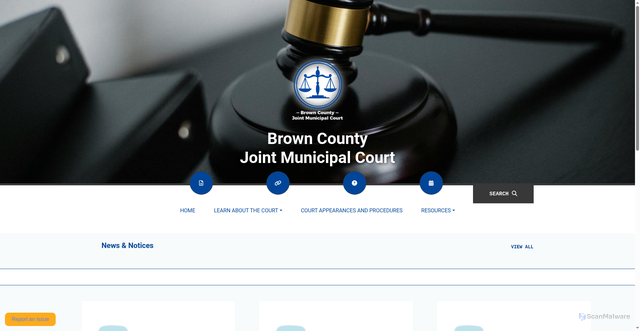 Security scan screenshot of https://brownjmcourtwi.gov/