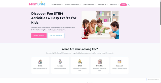 Security scan screenshot of https://mombrite.com