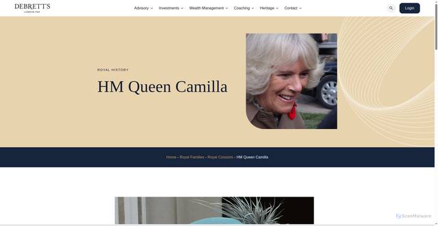 Security scan screenshot of https://debretts.com/royal-family/royal-consorts/hm-the-queen-consort/