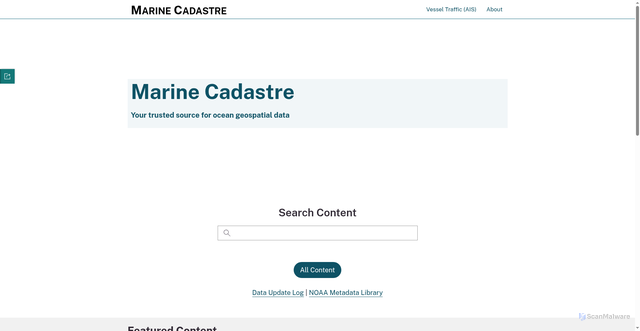 Security scan screenshot of https://hub.marinecadastre.gov/