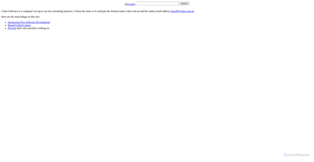 Security scan screenshot of https://coker.com.au