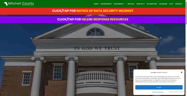Security scan screenshot of https://mitchellcountync.gov/