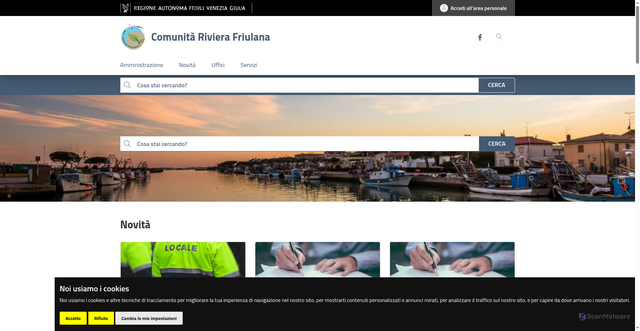 Security scan screenshot of https://www.rivierafriulana.comunitafvg.it/