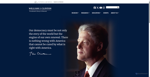Security scan screenshot of https://www.clintonlibrary.gov/