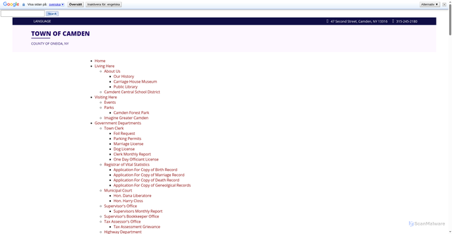 Security scan screenshot of https://www.camdenny.gov/