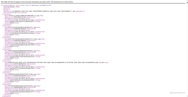 Security scan screenshot of gcbimages.storage.googleapis.com