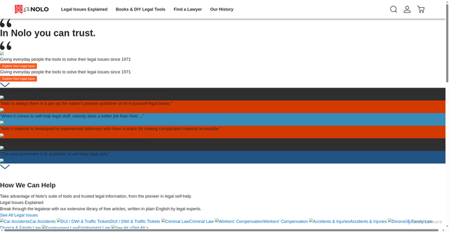 Security scan screenshot of https://www.nolo.com