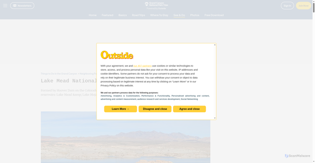 Security scan screenshot of https://www.mygrandcanyonpark.com/things-to-do/neighboring-parks/lake-mead-national-recreation-area/