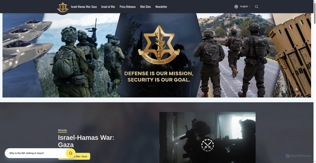Security scan screenshot of https://www.idf.il/en/