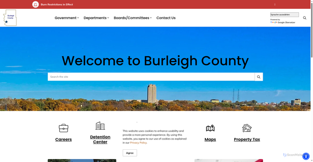 Security scan screenshot of https://burleigh.gov/