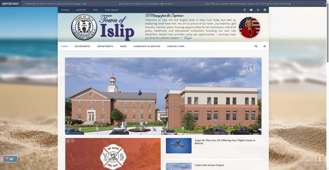 Security scan screenshot of https://islipny.gov/