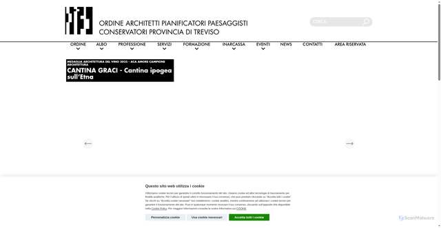 Security scan screenshot of https://www.ordinearchitettitreviso.it/