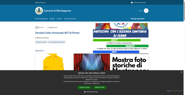 Security scan screenshot of https://www.comune.montappone.fm.it/it