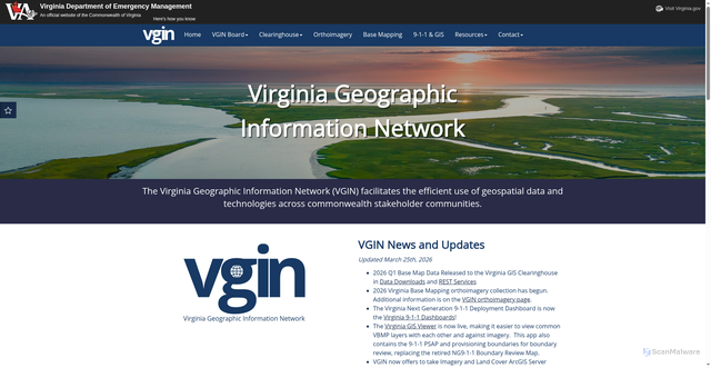 Security scan screenshot of https://vginmaps.vdem.virginia.gov