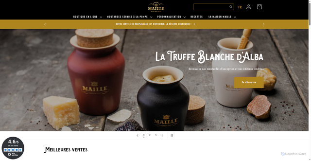 Security scan screenshot of https://maille.com