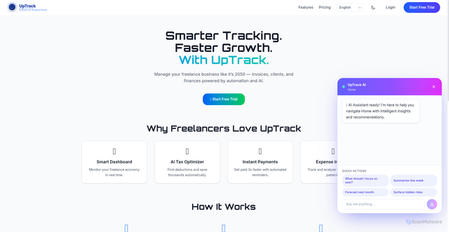 Security scan screenshot of https://uptracq.com/