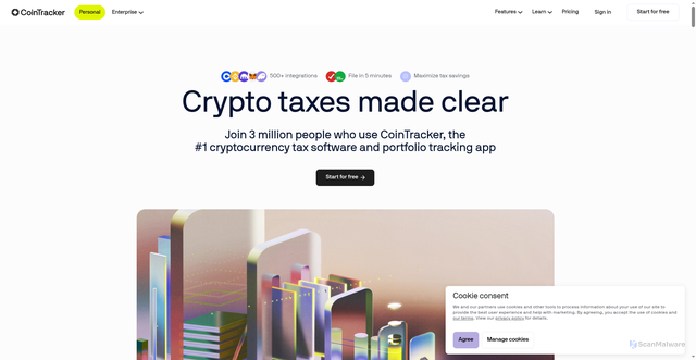 Security scan screenshot of https://ct-landing.pages.dev/get/cointrackerProMedium