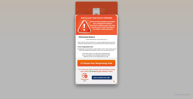 Security scan screenshot of https://pulihkan-sekarang-shopee-7bjgonkcwh.edgeone.app/