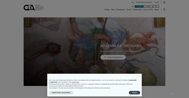 Security scan screenshot of https://www.ordinearchitettibrescia.it/