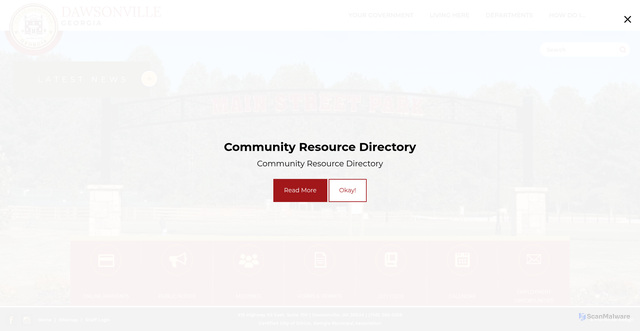Security scan screenshot of https://www.dawsonville-ga.gov/