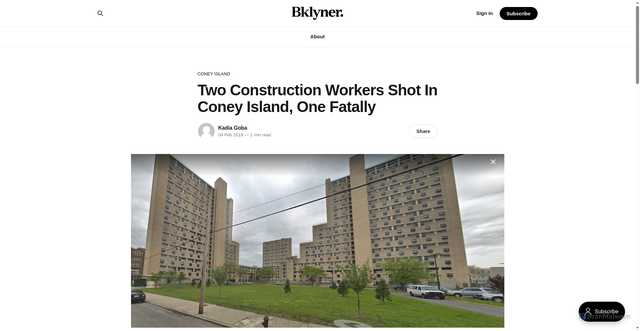Security scan screenshot of https://bklyner.com/two-people-shot-in-coney-island-one-fatally/