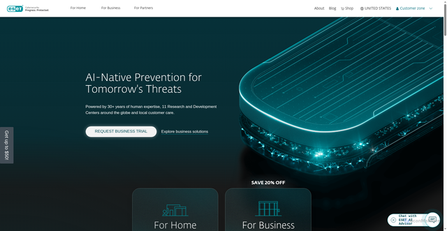 Security scan screenshot of https://go.eset.eu