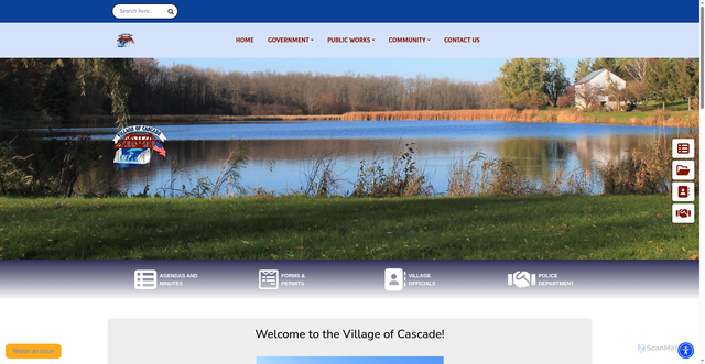 Security scan screenshot of https://villageofcascadewi.gov/