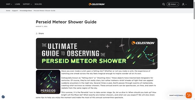 Security scan screenshot of https://www.celestron.com/blogs/knowledgebase/perseid-meteor-shower-guide?srsltid=AfmBOopwqY1Jf3EVMEShVJeLezIh99EKX1oq3UNTedYK80fWpV1Ohkoq