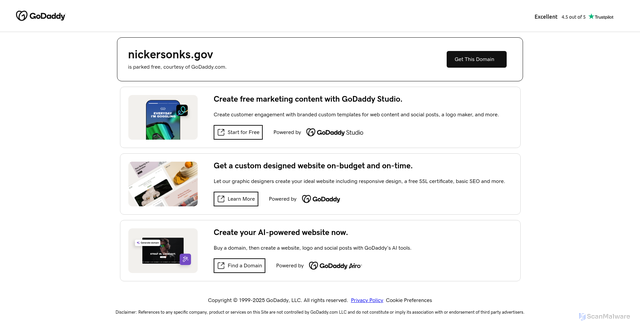 Security scan screenshot of https://nickersonks.gov/