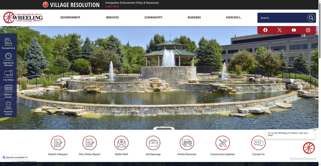 Security scan screenshot of https://wheelingil.gov/