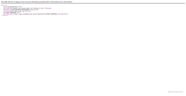Security scan screenshot of https://static-web.atomm.com