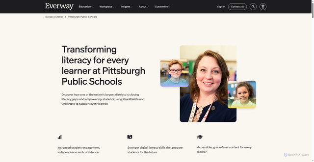 Security scan screenshot of https://www.everway.com/success-stories/pittsburgh-public-schools/