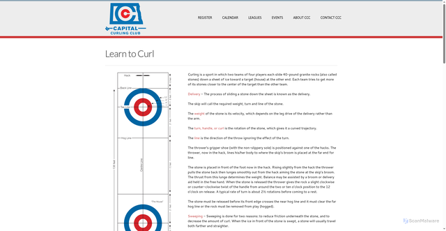 Security scan screenshot of https://www.capitalcurlingclub.org/curling-basics.html