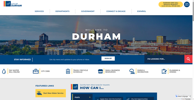 Security scan screenshot of https://www.durhamnc.gov/