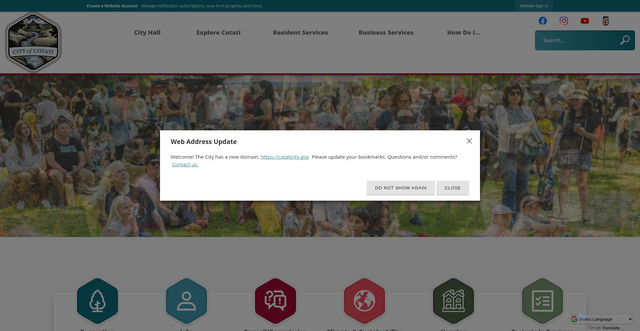 Security scan screenshot of https://cotaticity.gov/