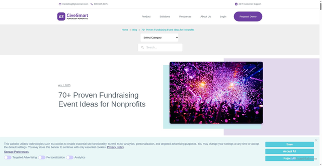 Security scan screenshot of https://www.givesmart.com/blog/70-proven-fundraising-event-ideas-for-nonprofits/