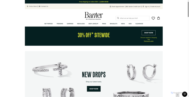 Security scan screenshot of https://www.banter.com