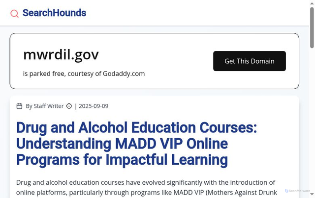 Security scan screenshot of https://mwrdil.gov/