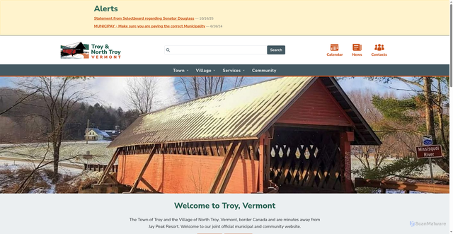 Security scan screenshot of https://www.troyvt.gov/