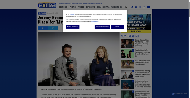 Security scan screenshot of https://extratv.com/2025/10/23/jeremy-renner-on-being-in-very-different-place-for-mayor-of-kingstown-s4-exclusive/